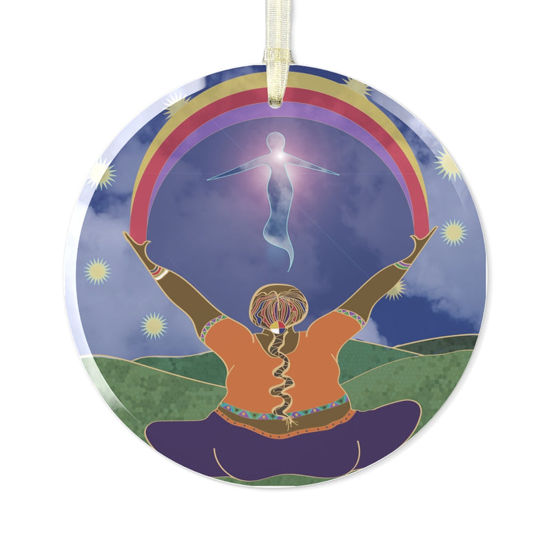 She Welcomes Her Highest Self Glass Ornament | Queer Art