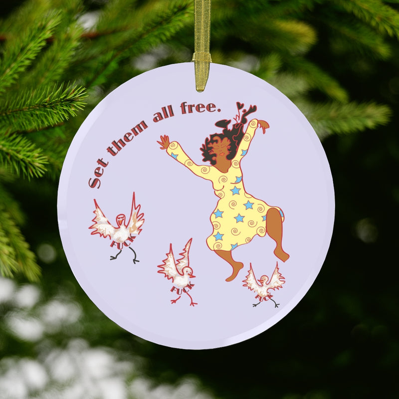 Set Em All Free Glass Ornament | Black Liberation Decor
