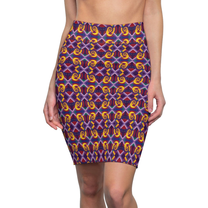 Yansa Gathers All Over Prints Pencil Skirt | Afrocentric Fashion