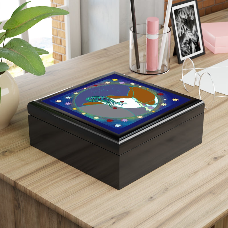 Full Moon Rising Jewelry Box | Black Spiritual Decor