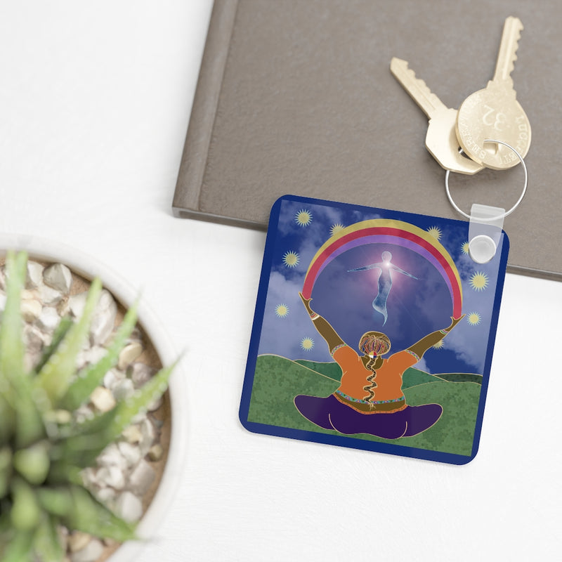 She Welcomes Her Highest Self Key Ring | Black Queer Affirmation