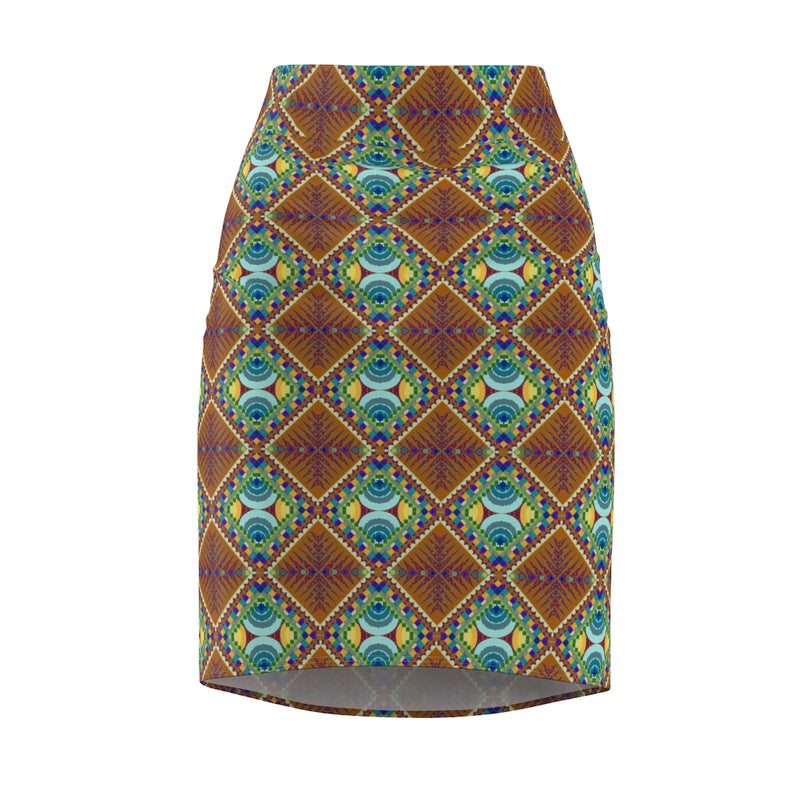 Portals & Time Pools All Over Print Pencil Skirt | Afrocentric Queer Art