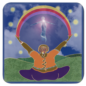 She Welcomes Her Highest Self Coasters | Queer Affirming Art