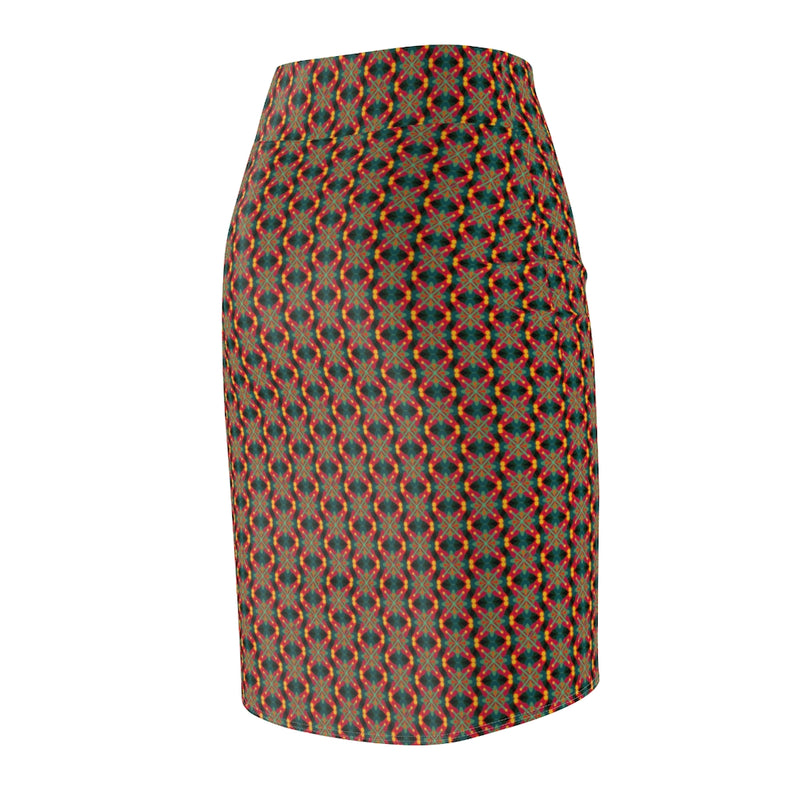 Spiritual Science All Over Print Pencil Skirt | Black Spiritual Art