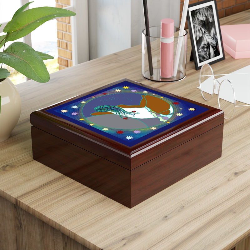 Full Moon Rising Jewelry Box | Black Spiritual Decor