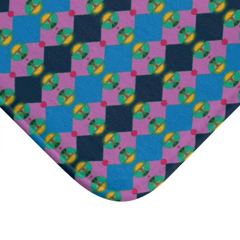 Rainbow Lotus Star Shield Bath Mat | Queer Pride Decor