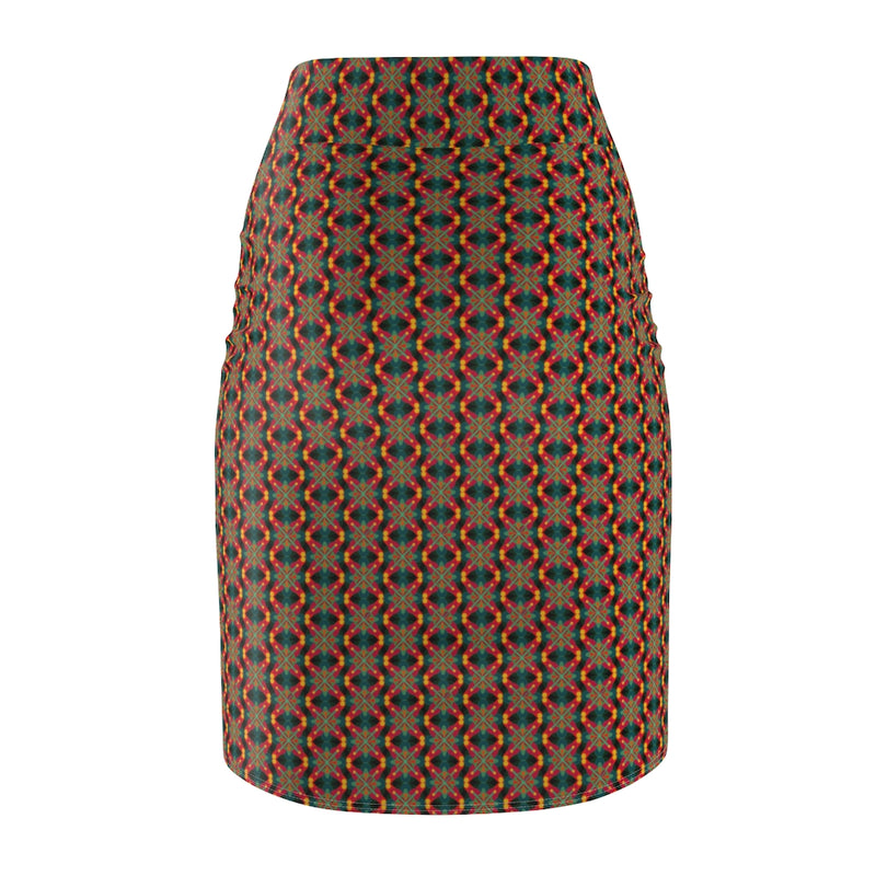 Spiritual Science All Over Print Pencil Skirt | Black Spiritual Art