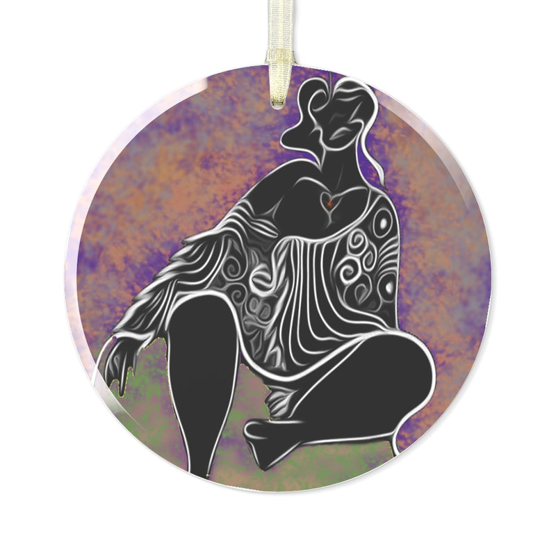 She Thinks Glass Ornament | Queer Art & Black Pride Decor