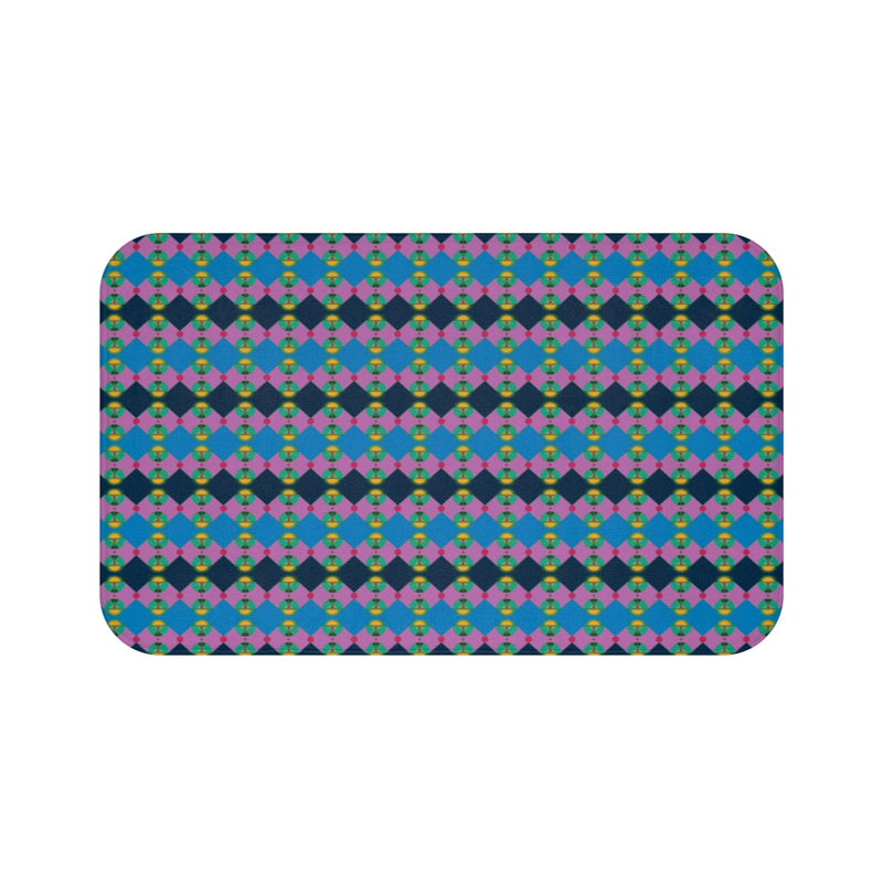 Rainbow Lotus Star Shield Bath Mat | Queer Pride Decor