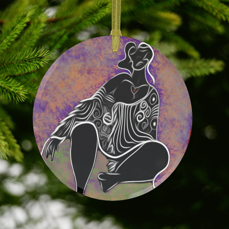 She Dreams Glass Ornament | Black Queer Art