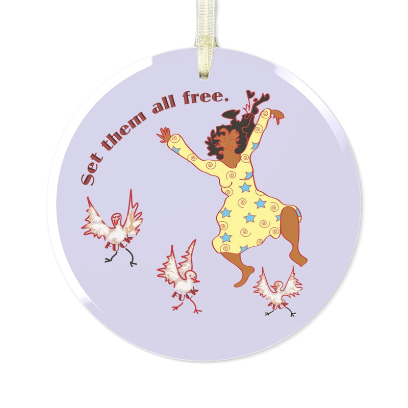Set Em All Free Glass Ornament | Black Liberation Decor