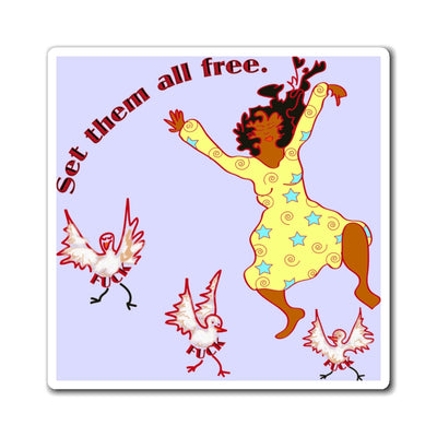 Set Em All Free Magnet | Black Liberation Art