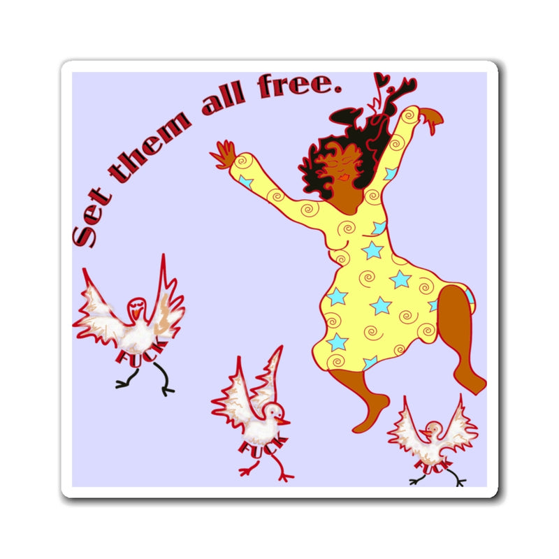 Set Em All Free Magnet | Black Liberation Art