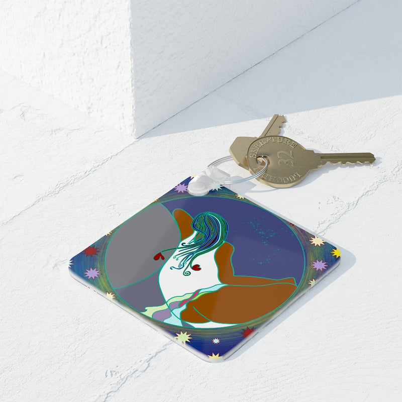 Full Moon Rising Key Ring | Black Queer Art