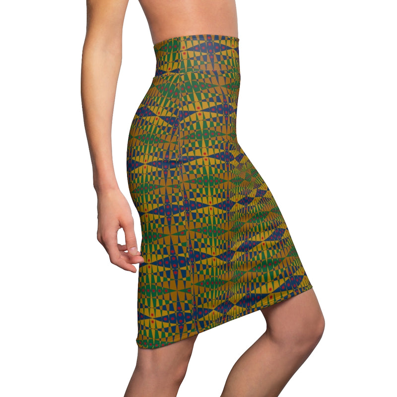 Pitti Pat To Market All Over Prints Pencil Skirt | Afrocentric Fashion