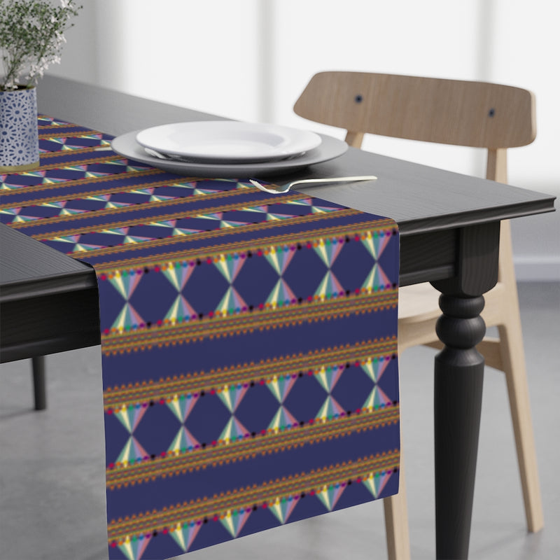 Vibing On The Wavelength Cotton Table Runner | Queer Art Decor