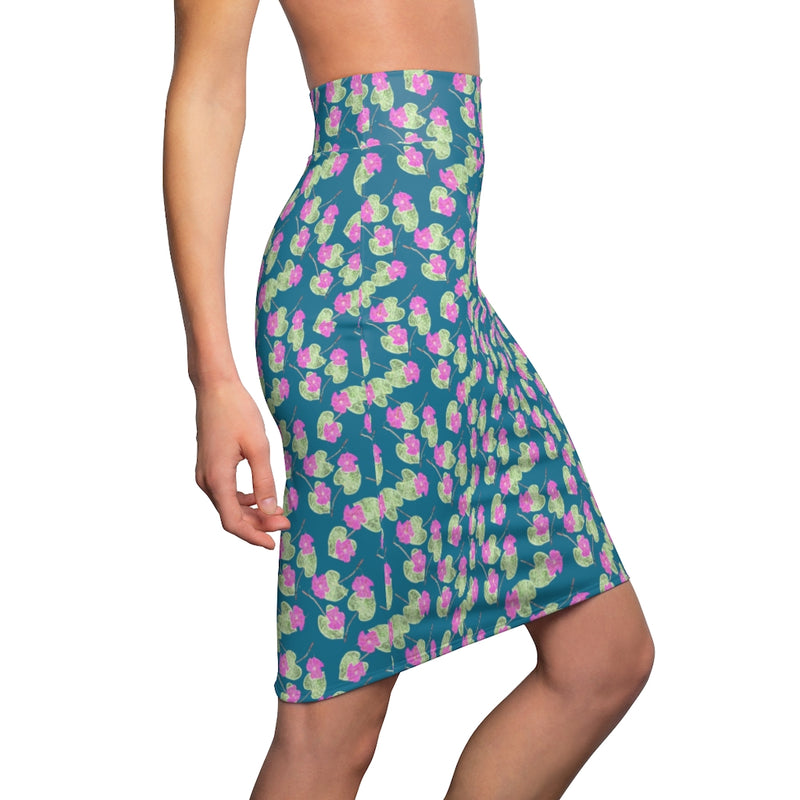 High John, Hey! All Over Print Pencil Skirt | Black Folklore Art