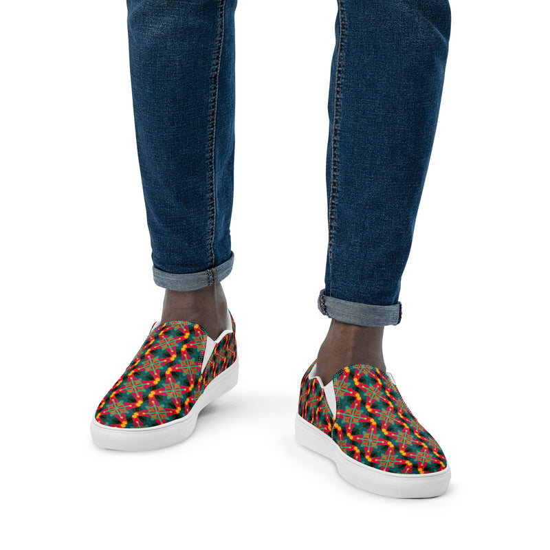 Spiritual Science Round Toe Slip Ons | Black Spiritual Art