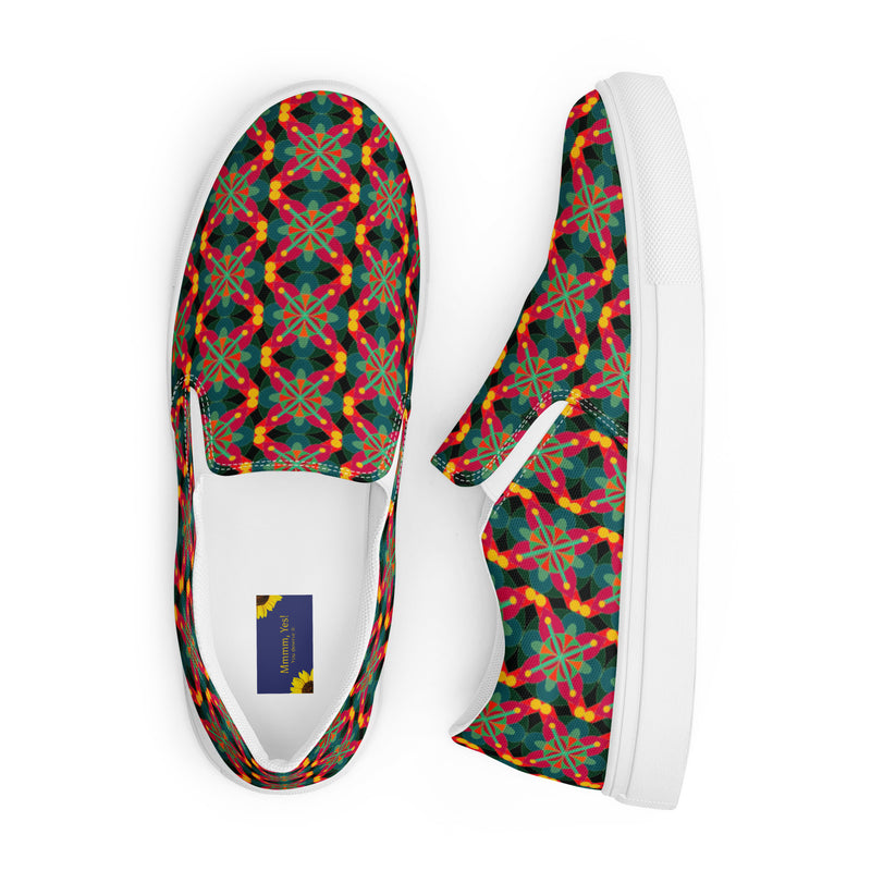 Spiritual Science Round Toe Slip Ons | Black Spiritual Art