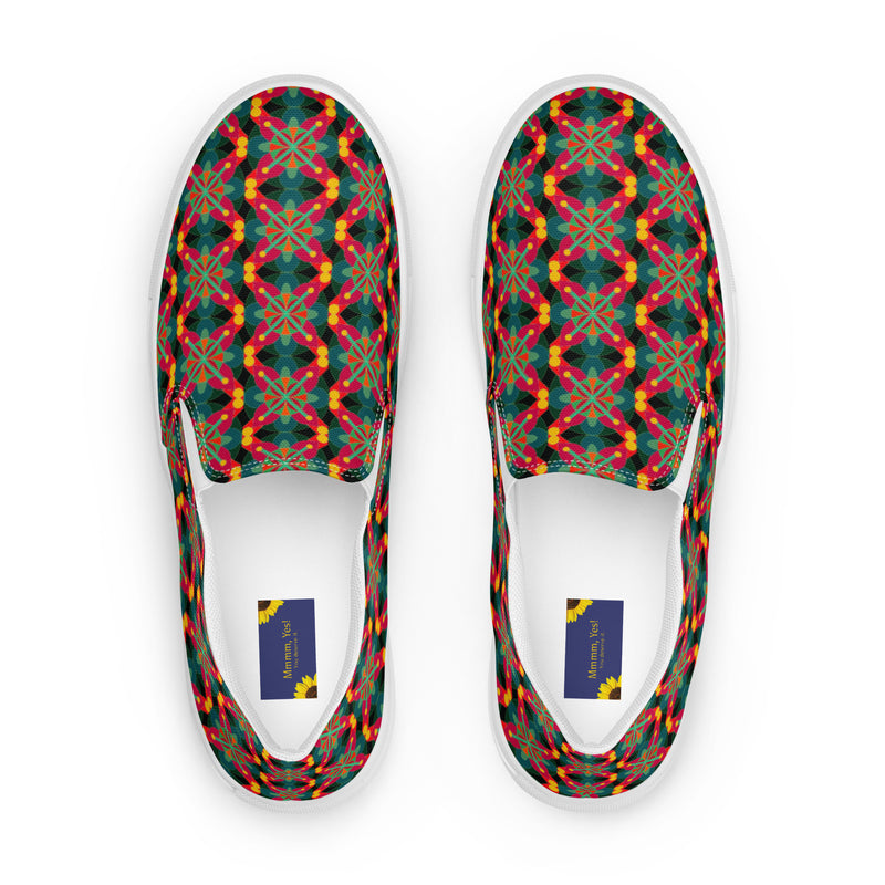 Spiritual Science Round Toe Slip Ons | Black Spiritual Art
