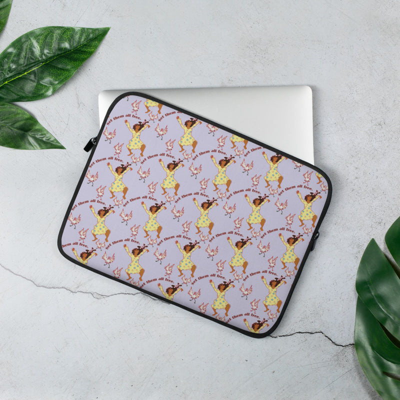 Set Em All Free Laptop Sleeve | Black Liberation Art