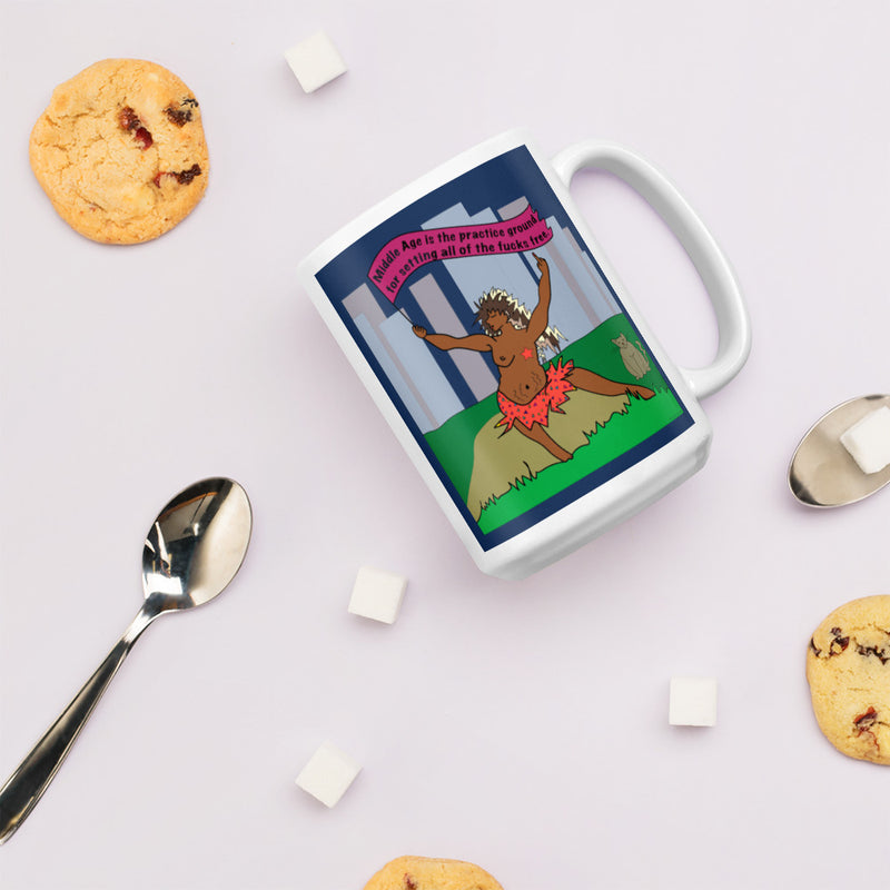 Middle Age Is The Practice Ground Mug | Black Womanist Art