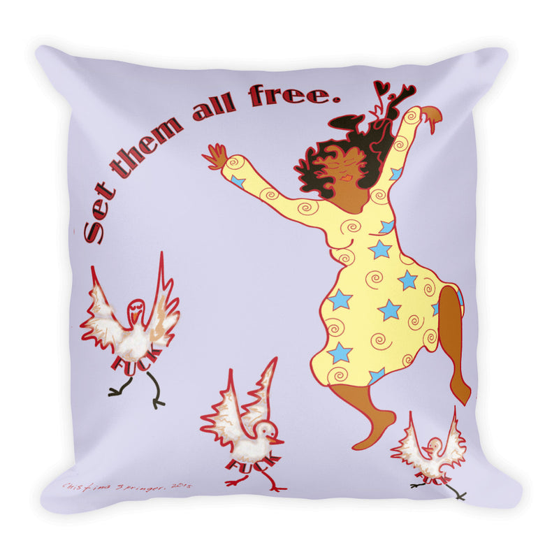 Set Em All Free Throw Pillow | Black Liberation Art