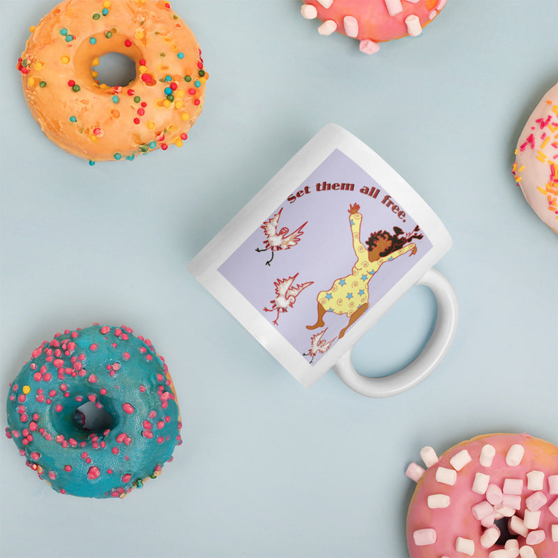 Set Em All Free Mug | Black Liberation Art