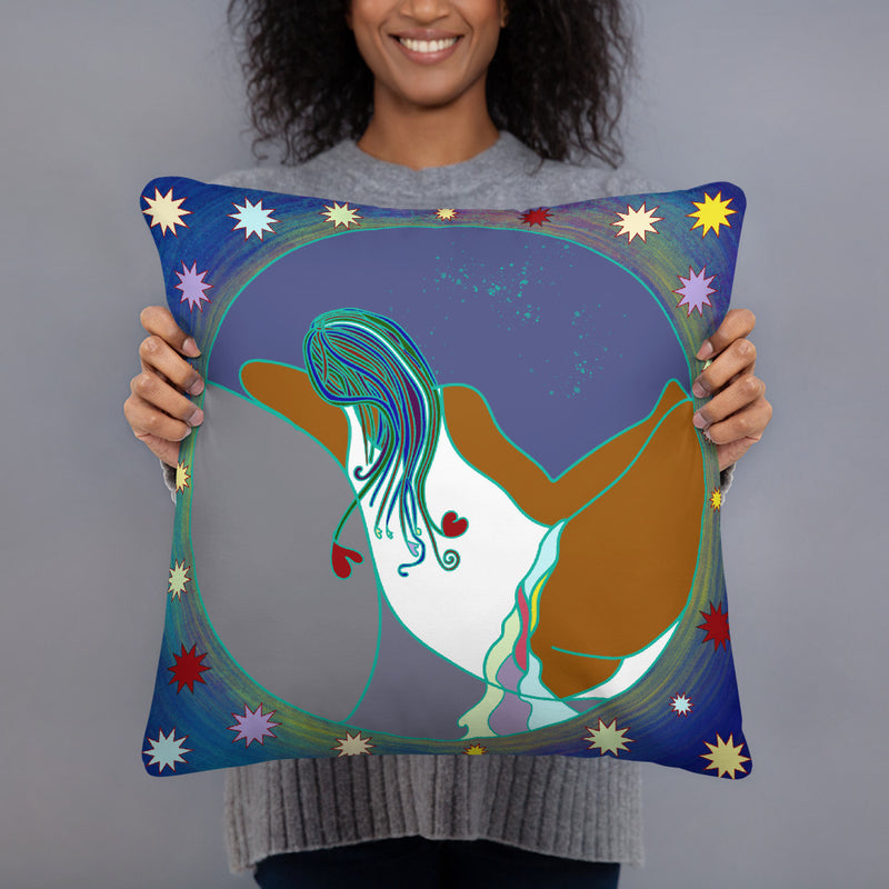 Full Moon Rising Throw Pillow | Black Queer Art