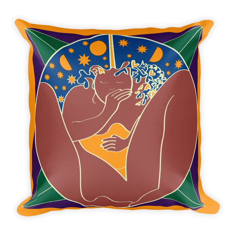 She Dreams Throw Pillow | Black Queer Art