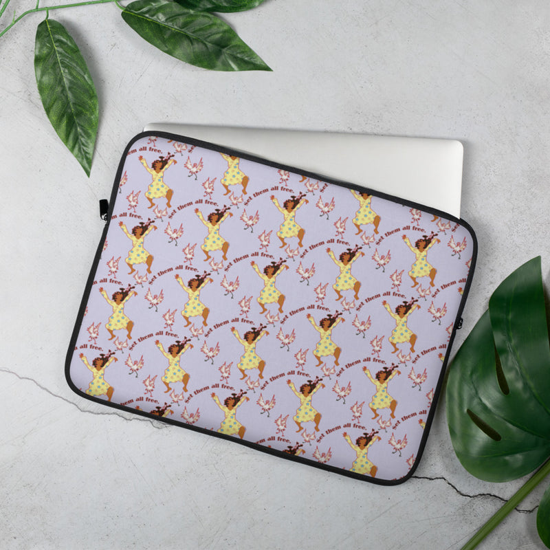 Set Em All Free Laptop Sleeve | Black Liberation Art
