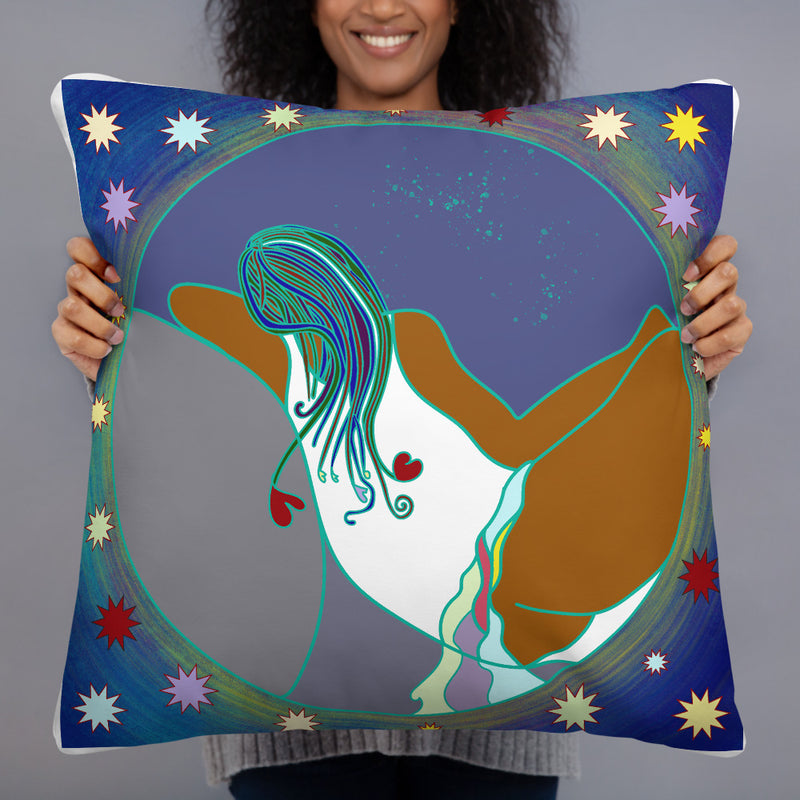 Full Moon Rising Throw Pillow | Black Queer Art