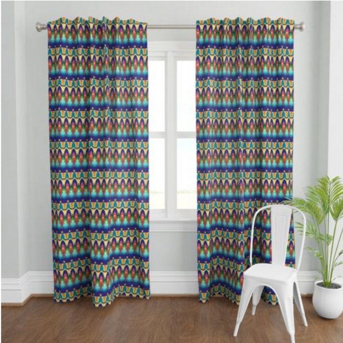 Our Sacred Temples Viole Curtains